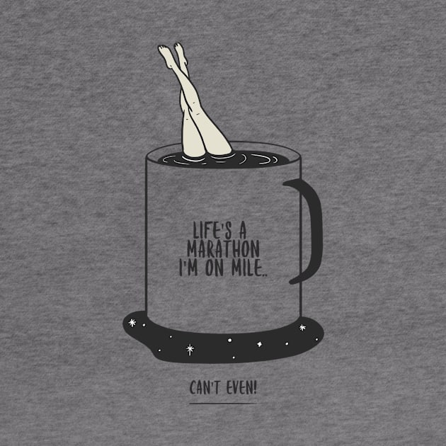 Life's A Marathon Coffee Humour by UrbanPrintCollective